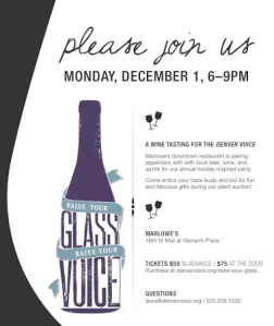 Plug for upcoming Denver Voice fundraiser. Buy your tickets today (link below)!