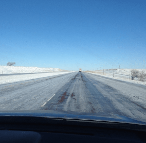 blue skies don't mean anything when traveling through Wyoming. #ice
