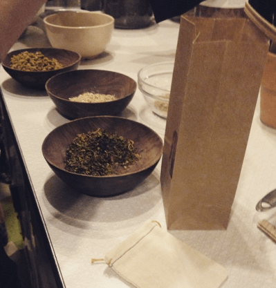 Making tea as part of Herbal Alchemy and Medicine Making class.