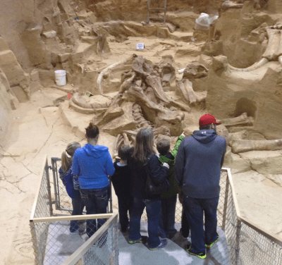 Learning at the Mammoth Site with the family.