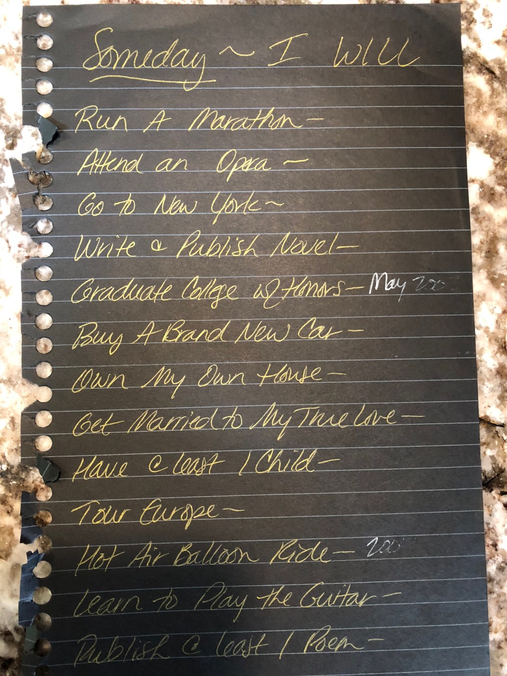 pages from my past: ’90s bucket list