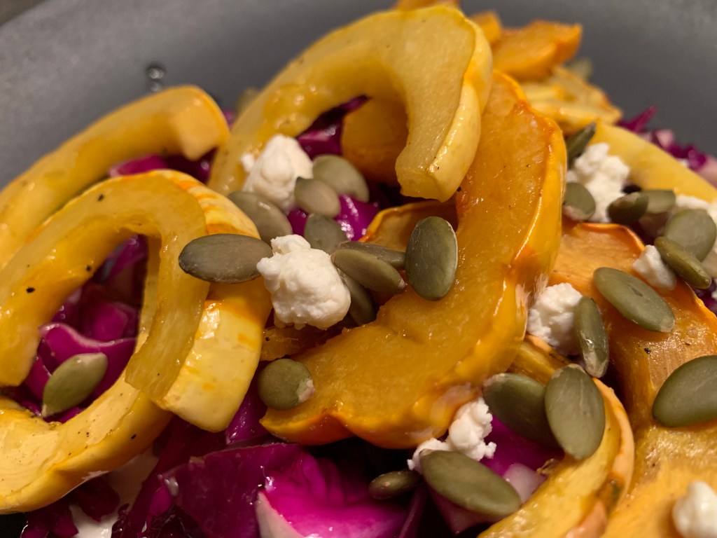 this week in our kitchen: roasted delicata squash with goat cheese