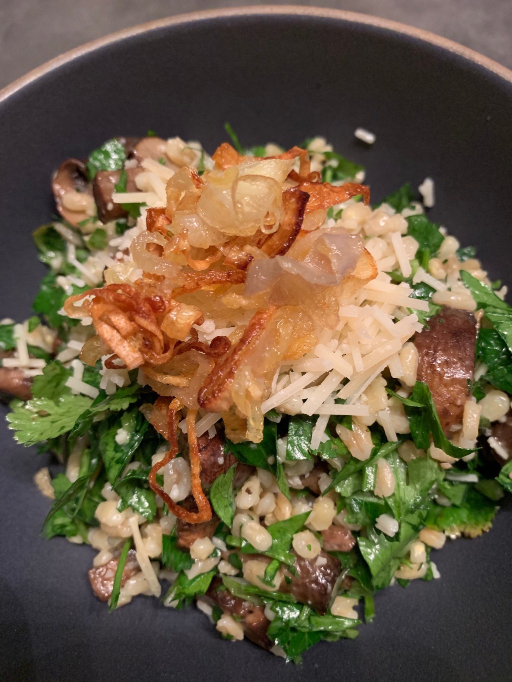 this week in our kitchen: herby barley salad with&nbsp;mushrooms